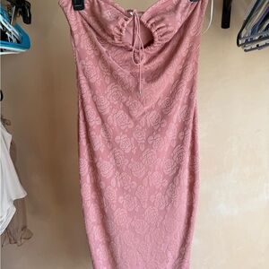 Bear Dance Strapless Pink Floral Dress